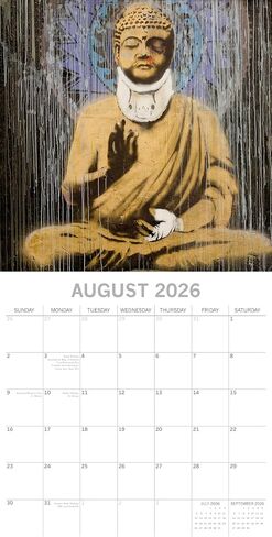 2026 Square Wall Calendar - Ƀ‎‎‎‎anksy 12 x 12 Inch Monthly View, 16-Month, Art Theme, Includes 180 Reminder Stickers in Saudi Arabia