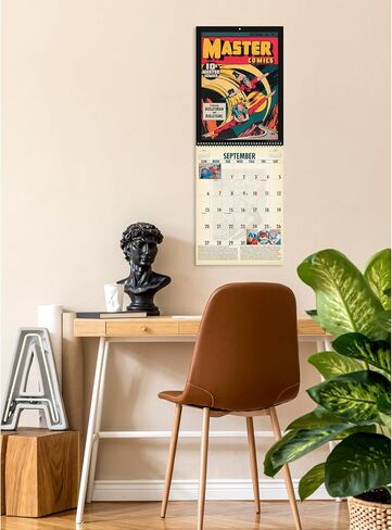 Asgard Press 2026 Vintage Superheroes Deluxe Wall Calendar, 16 Months, Frame-Ready Comic Book Art with Commentary, 11"x30" (Size When Open) in Saudi Arabia