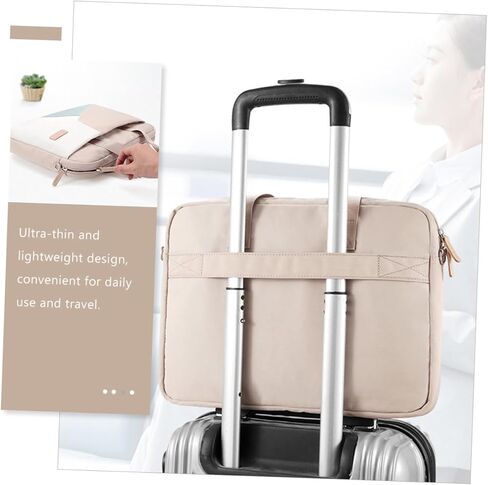 حقيبة أعمال Gatuida Laptop Business مع حزام كتف خفيفة الوزن لتخزين الكمبيوتر للسفر ومكتب حالة حماية مقاومة للمياه للرجال والنساء khaki in Saudi Arabia
