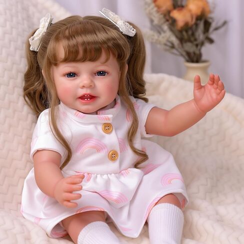 Babeside LifeLike Reborn Baby Baby Dolls مع النمش ، 20 بوصة واقعية واقعية واقعية للحياة الصغيرة دمية فتاة ناعمة فينيل وقطعة قماش دمى الطفل مع لعبة وهدية صندوق للأطفال 3 + in Saudi Arabia