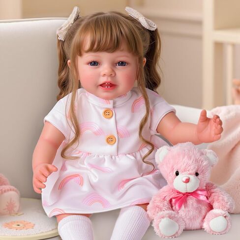 Babeside LifeLike Reborn Baby Baby Dolls مع النمش ، 20 بوصة واقعية واقعية واقعية للحياة الصغيرة دمية فتاة ناعمة فينيل وقطعة قماش دمى الطفل مع لعبة وهدية صندوق للأطفال 3 + in Saudi Arabia