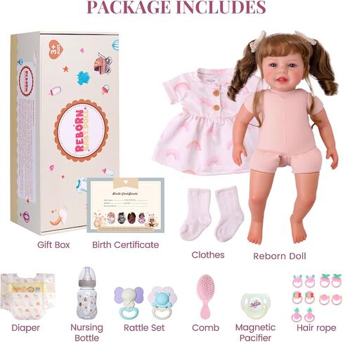 Babeside LifeLike Reborn Baby Baby Dolls مع النمش ، 20 بوصة واقعية واقعية واقعية للحياة الصغيرة دمية فتاة ناعمة فينيل وقطعة قماش دمى الطفل مع لعبة وهدية صندوق للأطفال 3 + in Saudi Arabia