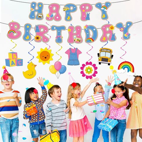 Cartoon Girls Hanging Swirl Banner English Teacher Birthday Party Decorations English Teachers Parties Ceiling Decor Cartoon Teachers Fans Hanging Streamer for Kids Birthday Classroom Party Supplies in Saudi Arabia