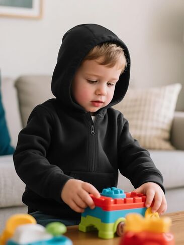 Cooraby 3 Packs Baby and Toddler Boys Long Sleeve Full-Zip Hoodies Infant Fleece Hooded Sweatshirts Jacket with Pouch Pockets in Saudi Arabia
