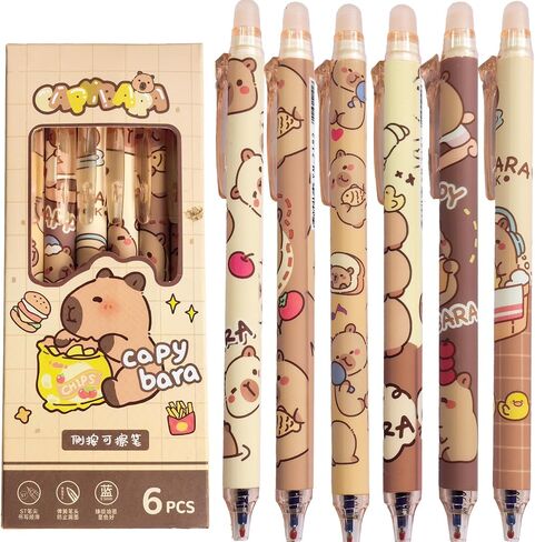 6 PCS CAPYBARA ALSABLE AMLONS ALES ALENS القابلة للسحب - AMLAINE GEL INK ALS DESICE CUTE CARON in Saudi Arabia