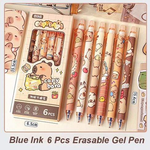 6 PCS CAPYBARA ALSABLE AMLONS ALES ALENS القابلة للسحب - AMLAINE GEL INK ALS DESICE CUTE CARON in Saudi Arabia