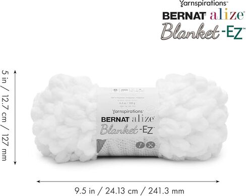 Bernat alize بطانية EZ Stripes Limeade Yarn - 2 حزمة من 180 جم/6.3 أوقية - 100 ٪ بوليستر - #7 جامبو - 18 ياردة - الحياكة/الكروشيه in Saudi Arabia