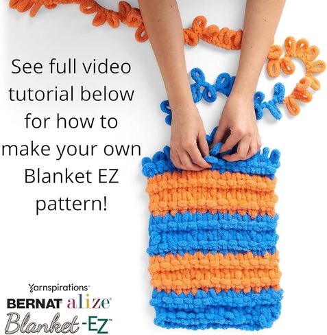 Bernat alize بطانية EZ Stripes Limeade Yarn - 2 حزمة من 180 جم/6.3 أوقية - 100 ٪ بوليستر - #7 جامبو - 18 ياردة - الحياكة/الكروشيه in Saudi Arabia