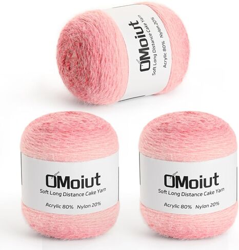 3 Pack Ombre Crochet Yarn Cake - Baby Blanket Yarn for Crocheting Soft - 20% Nylon 80% Acrylic Amigurumi Yarn - 570g/20.1oz Gradient Yarns for Crocheting &Crafts(3 Rose) in Saudi Arabia