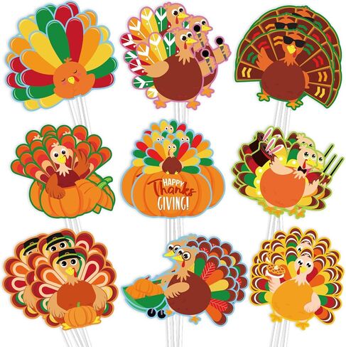 Whaline 72 Pack Halloween Cupcake Toppers with Sticks and Glue Point 9 Design Happy Halloween Decorations Trick أو Treat Cupcake Toppers for Holiday Birthday Party Supplies in Saudi Arabia