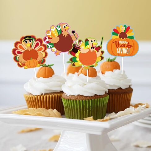 Whaline 72 Pack Halloween Cupcake Toppers with Sticks and Glue Point 9 Design Happy Halloween Decorations Trick أو Treat Cupcake Toppers for Holiday Birthday Party Supplies in Saudi Arabia