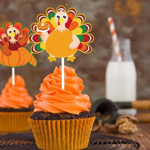 Whaline 72 Pack Halloween Cupcake Toppers with Sticks and Glue Point 9 Design Happy Halloween Decorations Trick أو Treat Cupcake Toppers for Holiday Birthday Party Supplies in Saudi Arabia