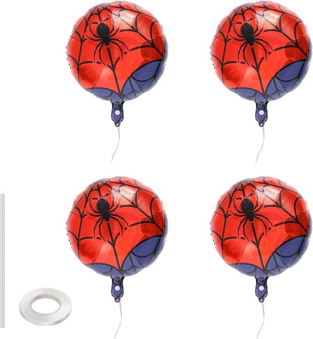 8pcs البالونات العنكبوت ، 18 بوصة العنكبوت البالونات رقائق رقائق رقائق الحفلات الحمراء والأزرق للبنين Girls Man and Friends 4th 3 سنوات in Saudi Arabia