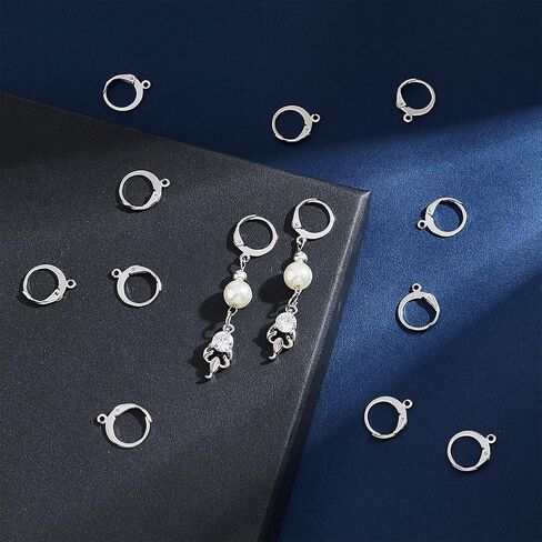 UNICRAFTALE 40pcs Stainless Steel Earrings Hooks Findings, Silver Hypoallergenic Leverback Earring Findings Earrings Accessories for DIY Earrings Jewelry Making Craft in Saudi Arabia