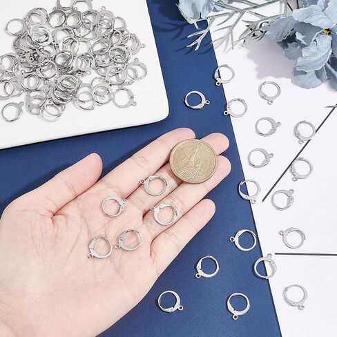 UNICRAFTALE 40pcs Stainless Steel Earrings Hooks Findings, Silver Hypoallergenic Leverback Earring Findings Earrings Accessories for DIY Earrings Jewelry Making Craft in Saudi Arabia