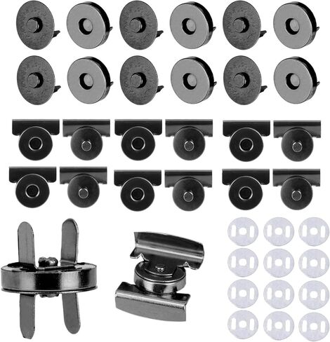 24 Pairs Magnetic Snaps for Purses Totes, 2 Styles Seamless Magnetic Clasps Buttons No-Sew Metal Purse Closure for Leather Cloth Sewing Crafts (Copper) in Saudi Arabia