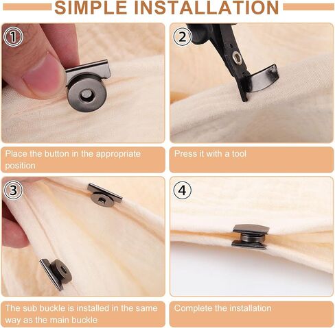 24 Pairs Magnetic Snaps for Purses Totes, 2 Styles Seamless Magnetic Clasps Buttons No-Sew Metal Purse Closure for Leather Cloth Sewing Crafts (Copper) in Saudi Arabia
