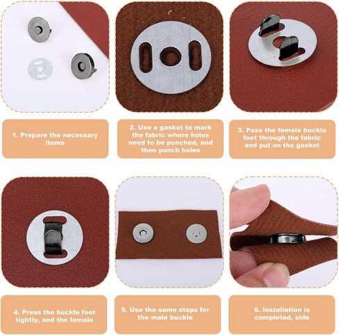 24 Pairs Magnetic Snaps for Purses Totes, 2 Styles Seamless Magnetic Clasps Buttons No-Sew Metal Purse Closure for Leather Cloth Sewing Crafts (Copper) in Saudi Arabia