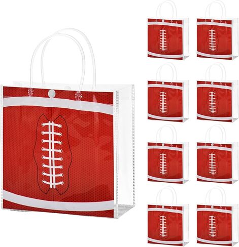 HGWNQX Football Party لصالح حقائب الهدايا ، 20 جهاز كمبيوتر كرة القدم PVC Clear Treat Goodie Snack Bags مع مقابض ، أكياس حلوى كرة القدم لمستلزمات زخرفة حفلات الفريق الرياضي in Kuwait