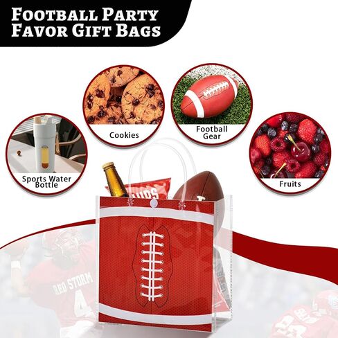 HGWNQX Football Party لصالح حقائب الهدايا ، 20 جهاز كمبيوتر كرة القدم PVC Clear Treat Goodie Snack Bags مع مقابض ، أكياس حلوى كرة القدم لمستلزمات زخرفة حفلات الفريق الرياضي in Kuwait