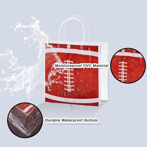 HGWNQX Football Party لصالح حقائب الهدايا ، 20 جهاز كمبيوتر كرة القدم PVC Clear Treat Goodie Snack Bags مع مقابض ، أكياس حلوى كرة القدم لمستلزمات زخرفة حفلات الفريق الرياضي in Kuwait