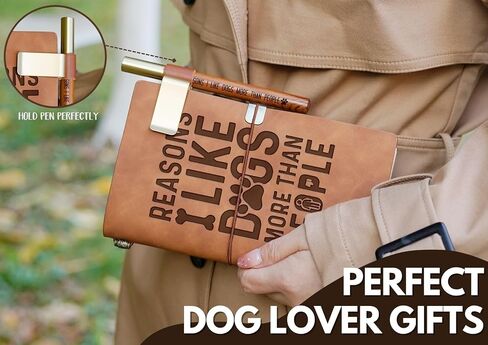 Innobeta Dog Dad Dadts for Men ، Dog Lover Leather Journal Notebook مع Pen 7.87 × 4.7 غطاء ، 4 × 7.5 صفحات (بوصة) ، هدايا مضحكة لأبي الكلاب في عيد الأب ، عيد الميلاد ، عيد الميلاد - مثل in Saudi Arabia