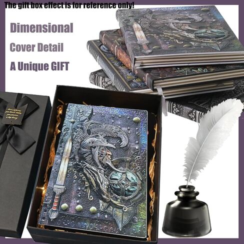A5 Embossed Leather Journal Writing Notebook, Vintage Mysterious Queen Hardcover Leather Journal Writing Notebook Decorative-book Retro Hardcover Diary for Women Gift in Saudi Arabia