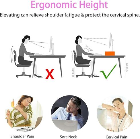 Triangle Monitor Stand Riser - Wooden Elevated Desk Stand للشاشات المزدوجة ، وتصميم مثلث المنحني ، ورف تخزين الزاوية ، وسلع الشاشة المريحة للمكتب المنزلي in Saudi Arabia