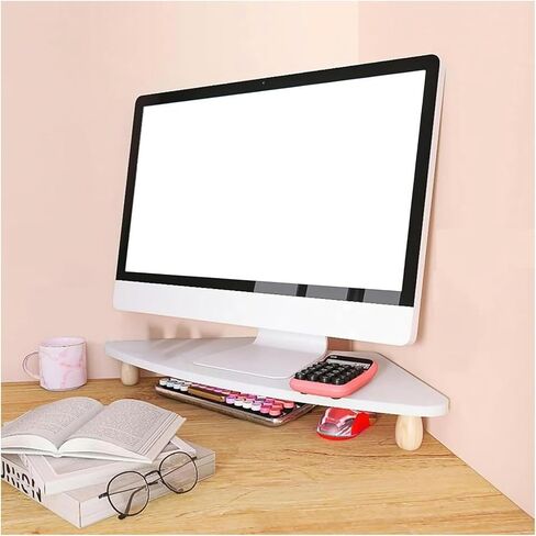 Triangle Monitor Stand Stand Riser لمكتب مكتب - منظم شاشة الركن مع رف التخزين ، رافعة مراقبة قابلة للتعديل لمساحة العمل المريحة in Saudi Arabia