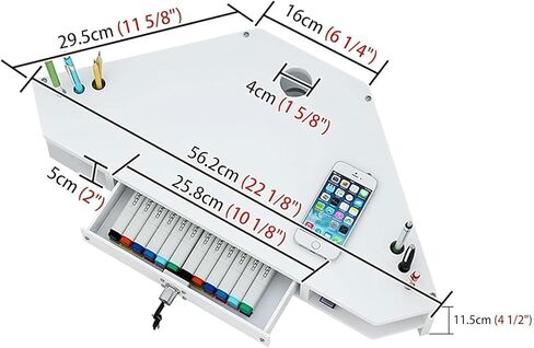 Ergonomic Triangle Monitor Stand with Drawer, Corner Computer Riser, Adjustable Desk Organizer, Space-Saving Storage Rack for Home & Office Use in Saudi Arabia