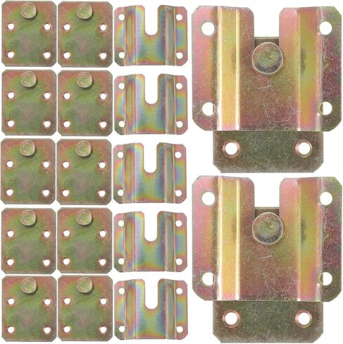 DOITOOL 6 Pack Iron Bed Bracket Hinge Connector, Interlocking Hooks, Furniture Mounting Brackets, Heavy Duty Embedded Metal Joints for Bed, Picture Frame, DIY Projects in Saudi Arabia
