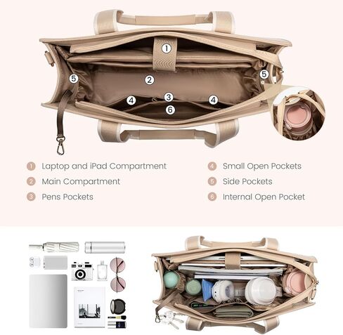 حقيبة LoveVook Laptop for Women 15.6 بوصة محمول حقيبة حقيبة عمل جلدية مقاومة للماء 2PCs حقيبة كمبيوتر عتيقة ، هدايا المكاتب للنساء in Saudi Arabia