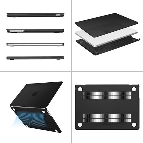 Mosiso متوافق مع MacBook Air 13 بوصة Case 2024 2023 2022 الإصدار M3 A3113 M2 A2681 مع معرف اللمس ، غطاء القشرة الصلبة البلاستيكية الواقية متوافقة مع Macbook Air 13.6 بوصة وحقيبة ، أسود ، أسود in Saudi Arabia