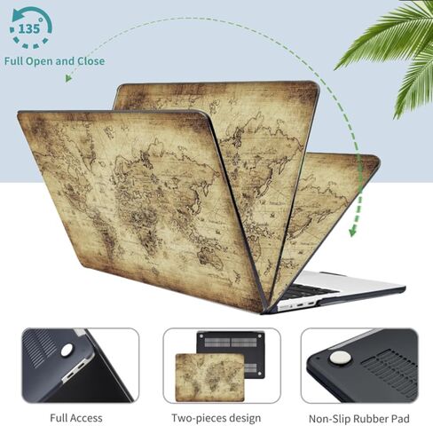 حالة قذيفة الكمبيوتر المحمول متوافقة مع MacBook Air 13 Inch 2018 2018 2020 Model A1932 A2179 A2337 M1 ، غطاء كمبيوتر بلاستيكي رفيع و Flim لوحة المفاتيح للإصدار الجديد 13.3 بوصة ، 99 خريطة عالمية in Saudi Arabia