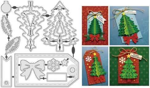 UNICRAFTALE Metal Trees Frame Cutting Dies for Card Making Winter Tree Die Cuts Christmas Tree Die Cut Stencils Templates Scrapbooking Embossing Template for DIY Photo Album Decorative Paper Card in Saudi Arabia