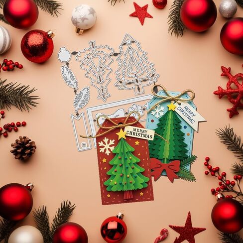 UNICRAFTALE Metal Trees Frame Cutting Dies for Card Making Winter Tree Die Cuts Christmas Tree Die Cut Stencils Templates Scrapbooking Embossing Template for DIY Photo Album Decorative Paper Card in Saudi Arabia