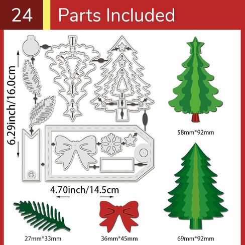 UNICRAFTALE Metal Trees Frame Cutting Dies for Card Making Winter Tree Die Cuts Christmas Tree Die Cut Stencils Templates Scrapbooking Embossing Template for DIY Photo Album Decorative Paper Card in Saudi Arabia