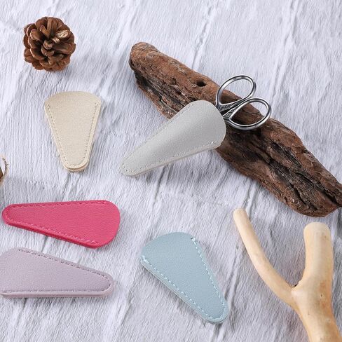 6 PCS مقص طرف يغطي مقص مقص أمان من الجلد غلاف مقص غلاف حامي خياطة غمد مقص للتطريز خياطة خياطة الحرف اليدوية المحمولة حماية أداة التجميل المحمولة in Saudi Arabia