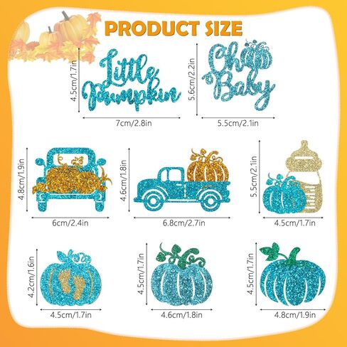 48Pcs Glitter Pumpkin Oh Baby Cupcake Toppers Pink Little Pumpkin Cupcake Toppers Fall Theme Pumpkin Baby Shower Cupcake Picks for Fall Thanksgiving Halloween Gender Reveal Party Cake Decorations in Kuwait