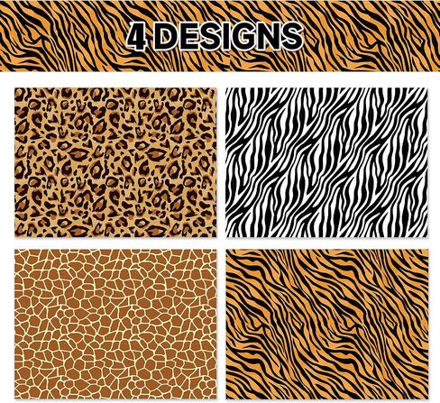12 Sheets 20x27 Inch Animal Prints Wrapping Paper Set | Safari Leopard Zebra Tiger Giraffe Cheetah Paw Skin Print Decorative Craft Paper Jungle Animal Fur Designs for Birthday,Baby Shower,DIY Crafts in Saudi Arabia