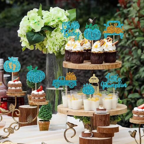 48Pcs Glitter Pumpkin Oh Baby Cupcake Toppers Pink Little Pumpkin Cupcake Toppers Fall Theme Pumpkin Baby Shower Cupcake Picks for Fall Thanksgiving Halloween Gender Reveal Party Cake Decorations in Kuwait