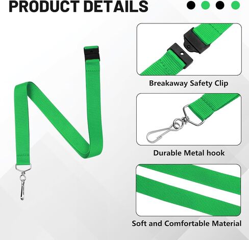 24-Pack Breakaway Lanyards, Polyester Neck Straps for ID Cards, Keys, Office, School & Events in Kuwait