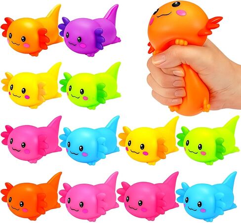 MeOoeck 12 PCS Mini Axolotl Calls Leaff Leaff Salamander العناصر الحسية ، تخفيف الإجهاد في المكتب ، مفضلات حفلات عيد الميلاد ومخزين (نمط عصري ، مالتوز) in Saudi Arabia