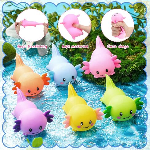 MeOoeck 12 PCS Mini Axolotl Calls Leaff Leaff Salamander العناصر الحسية ، تخفيف الإجهاد في المكتب ، مفضلات حفلات عيد الميلاد ومخزين (نمط عصري ، مالتوز) in Saudi Arabia