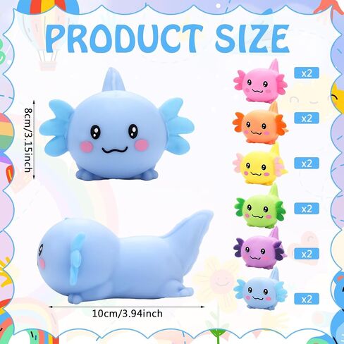 MeOoeck 12 PCS Mini Axolotl Calls Leaff Leaff Salamander العناصر الحسية ، تخفيف الإجهاد في المكتب ، مفضلات حفلات عيد الميلاد ومخزين (نمط عصري ، مالتوز) in Saudi Arabia