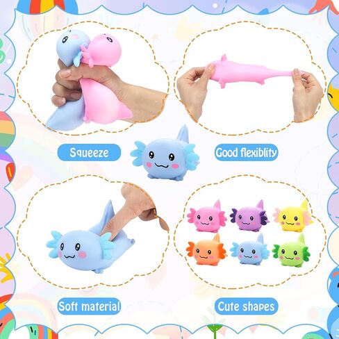 MeOoeck 12 PCS Mini Axolotl Calls Leaff Leaff Salamander العناصر الحسية ، تخفيف الإجهاد في المكتب ، مفضلات حفلات عيد الميلاد ومخزين (نمط عصري ، مالتوز) in Saudi Arabia