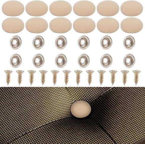 3/4" Beige Flannel Fabric Snap Buttons (Set of 12) - Non-Scratch Upholstery Buttons for Tufted Furniture, Car Headliners & RV Interiors in Saudi Arabia