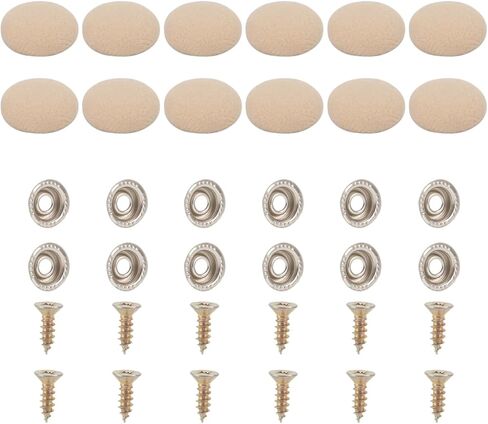 3/4" Beige Flannel Fabric Snap Buttons (Set of 12) - Non-Scratch Upholstery Buttons for Tufted Furniture, Car Headliners & RV Interiors in Saudi Arabia