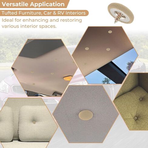 3/4" Beige Flannel Fabric Snap Buttons (Set of 12) - Non-Scratch Upholstery Buttons for Tufted Furniture, Car Headliners & RV Interiors in Saudi Arabia