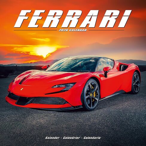 Ferrari Calendar 2026 | 12 Month Wall Calendar | Avonside Publishing | Plastic Free Packaging in Saudi Arabia
